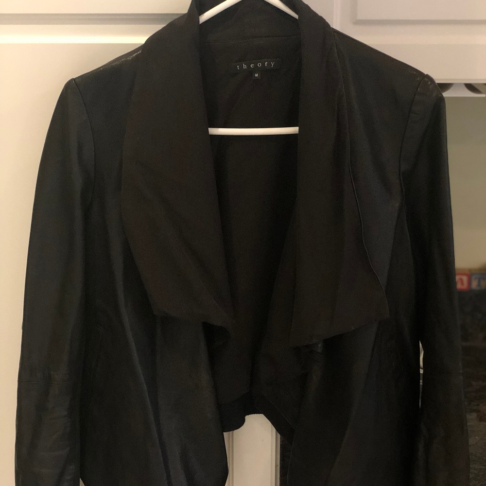 Theory Leather Blazer -Women's Size M
